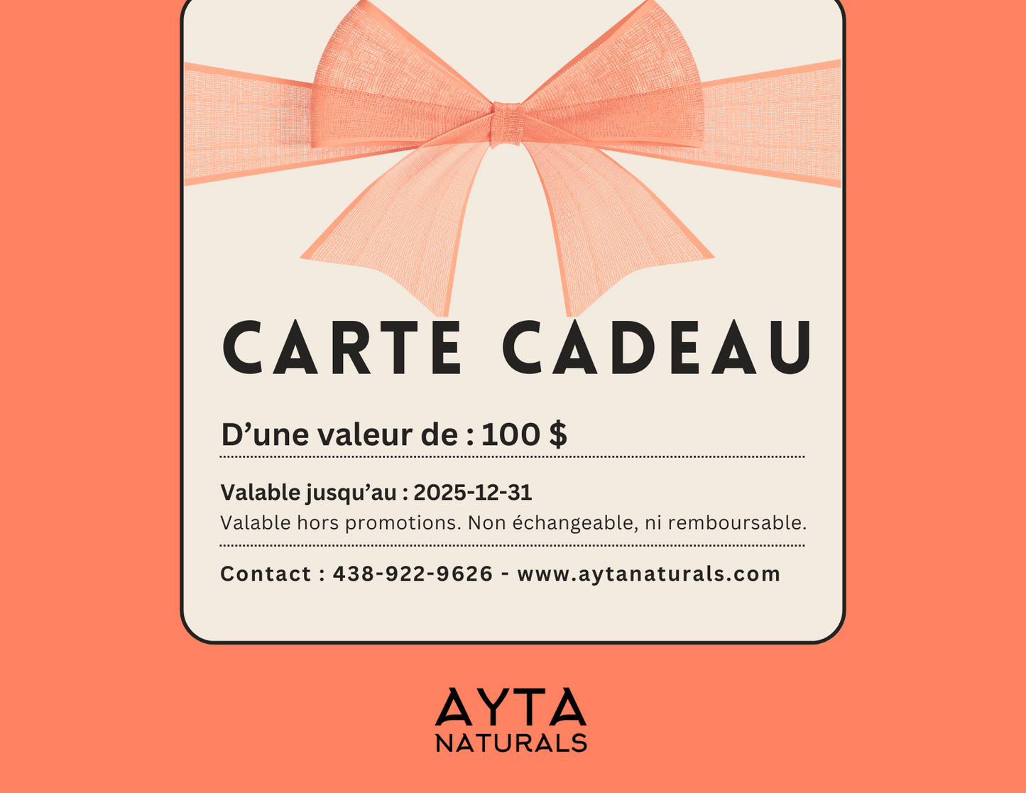 Carte cadeau AYTA NATURALS