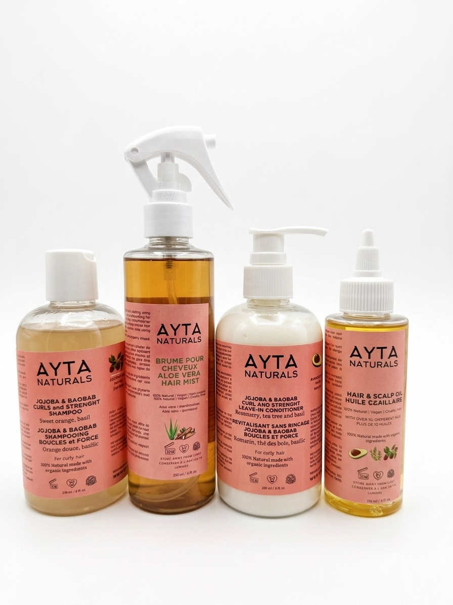 Pack Adulte - ROMARIN ET THÉ - shampoing - brume capillaire - huile capillaire - revitalisant sans rinçage